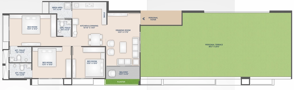 3 BHK Penthouse in Shikhar Landmark in Tragad, Ahmedabad - Image 918836