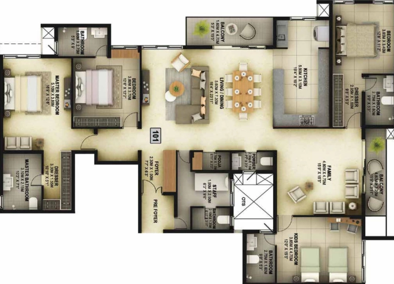4 BHK Flat in Casagrand Vitaliya in Race Course, Coimbatore - Image 918811