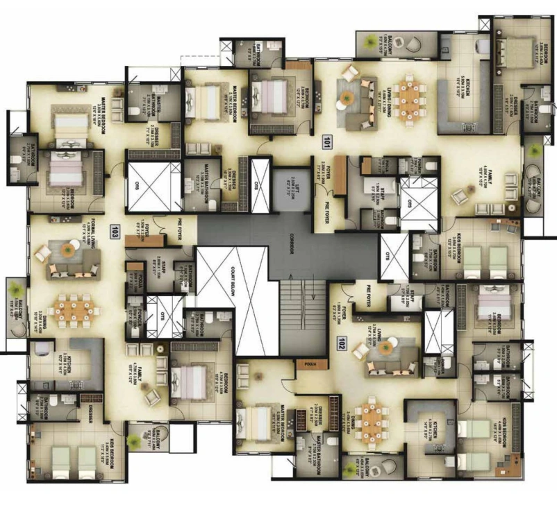 Floor Plan of Casagrand Vitaliya in Race Course, Coimbatore - Image 404871