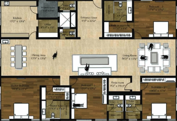 4 BHK Flat in Vijay Shanthi The Art in Nungambakkam, Chennai - Image 918816