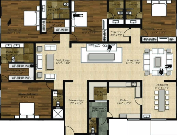 4 BHK Flat in Vijay Shanthi The Art in Nungambakkam, Chennai - Image 918817