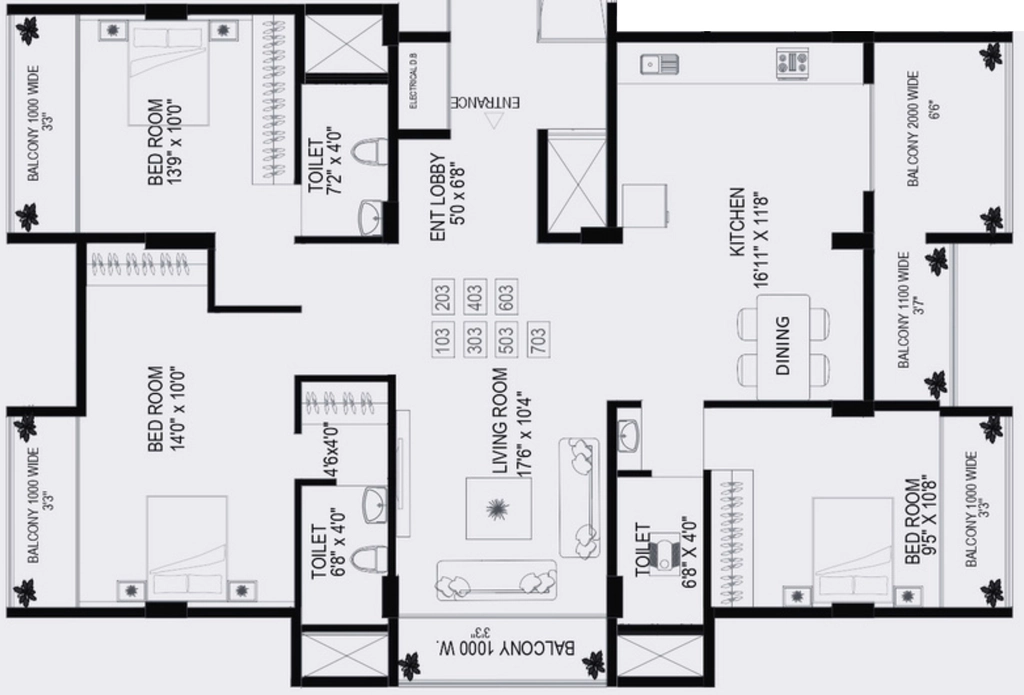3 BHK Flat in AR Rivera Sky Garden in Gangapur Road, Nashik - Image 918856