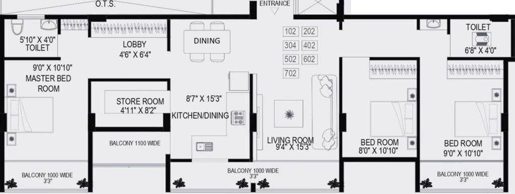 3 BHK Flat in AR Rivera Sky Garden in Gangapur Road, Nashik - Image 918855