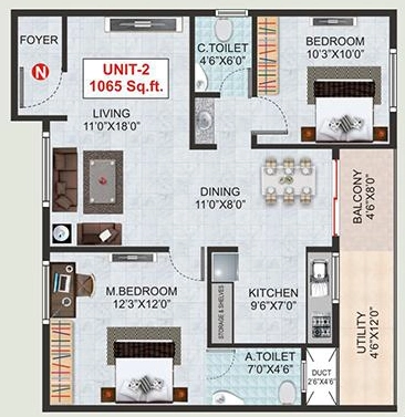 2 BHK Flat in Shivaganga Vallabha in Doddakallasandra, Bangalore - Image 918825
