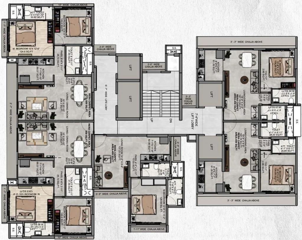 Floor Plan of Prameya Code 137 in Mahim West, Mumbai - Image 405524