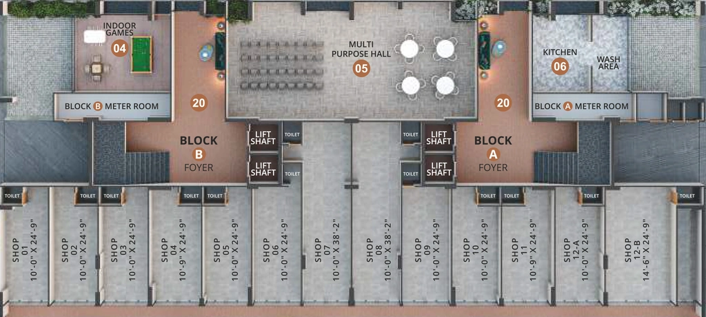 Floor Plan of Commercial Shikhar Landmark in Tragad, Ahmedabad - Image 404959