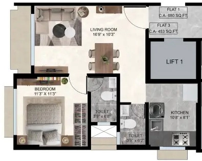 1 BHK Flat in Harsh Oasis in Matunga West, Mumbai - Image 918869