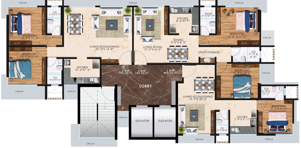 Floor Plan of Harsh Vista in Mahim West, Mumbai - Image 405307