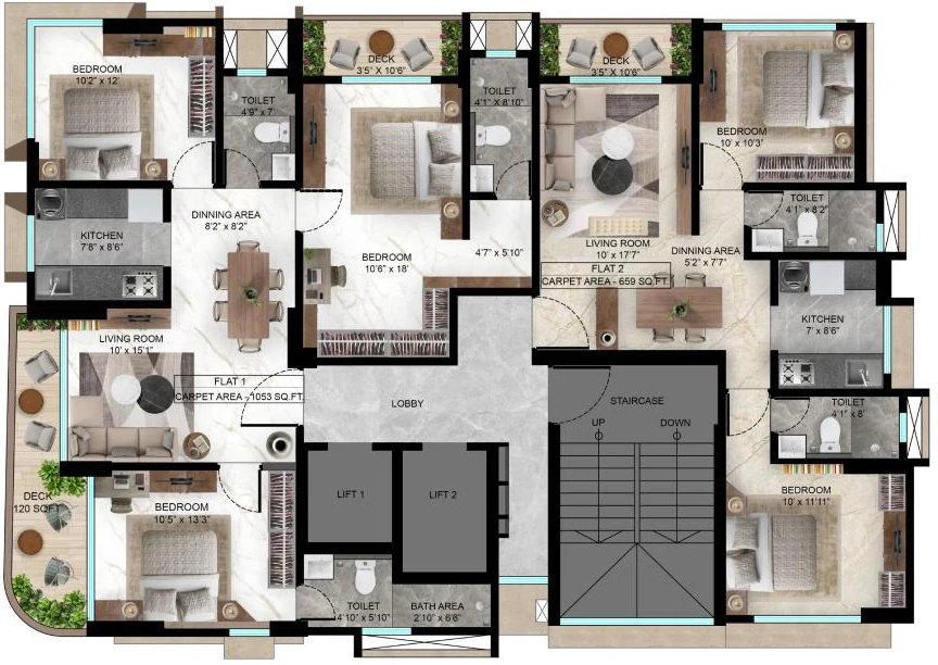 Floor Plan of Harsh Aurum in Dadar West, Mumbai - Image 405049