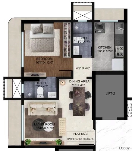 1 BHK Flat in Harsh Tulip in Sion West, Mumbai - Image 918974