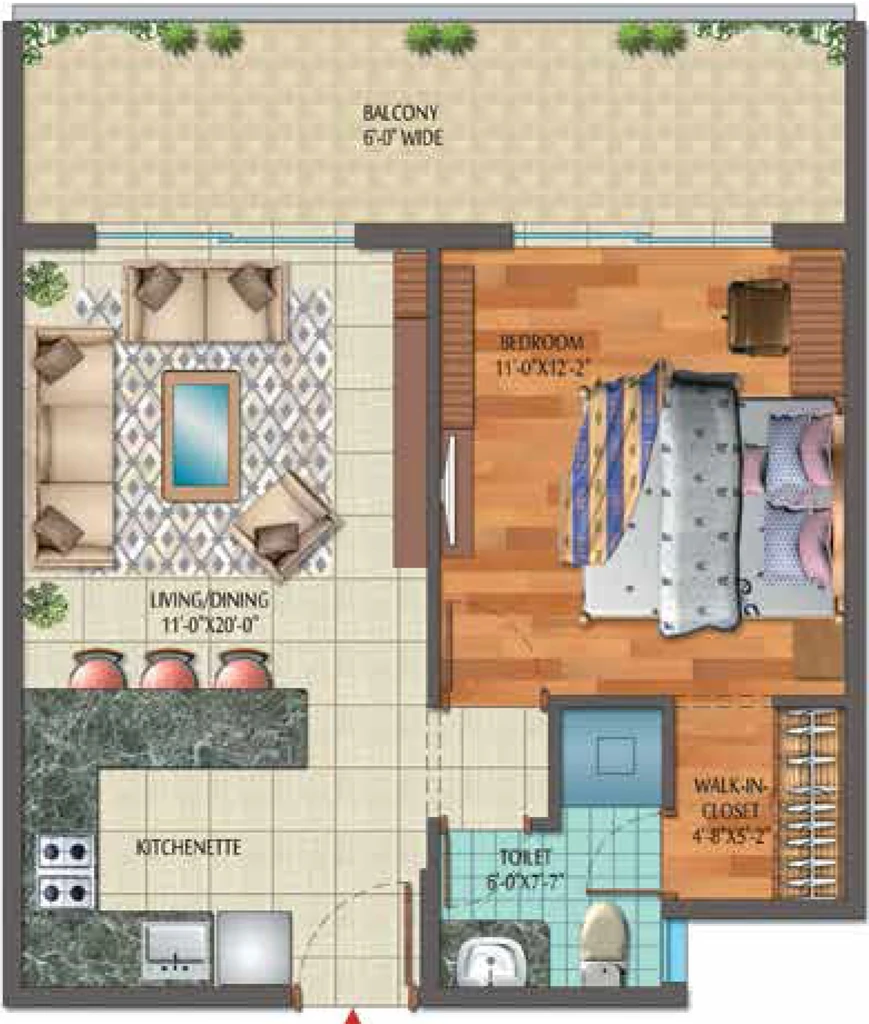 1 BHK Flat in Central Park Flower Valley The Room in Sector 32, Gurgaon - Image 918873