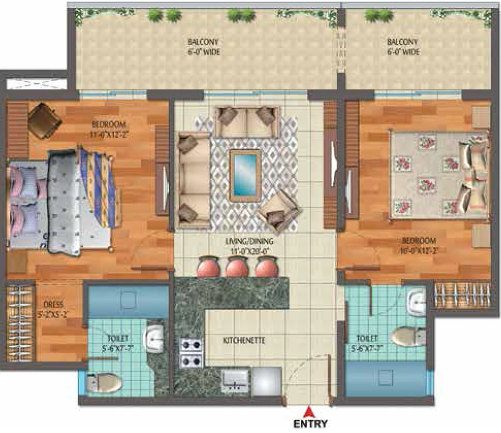 2 BHK Flat in Central Park Flower Valley The Room in Sector 32, Gurgaon - Image 918875