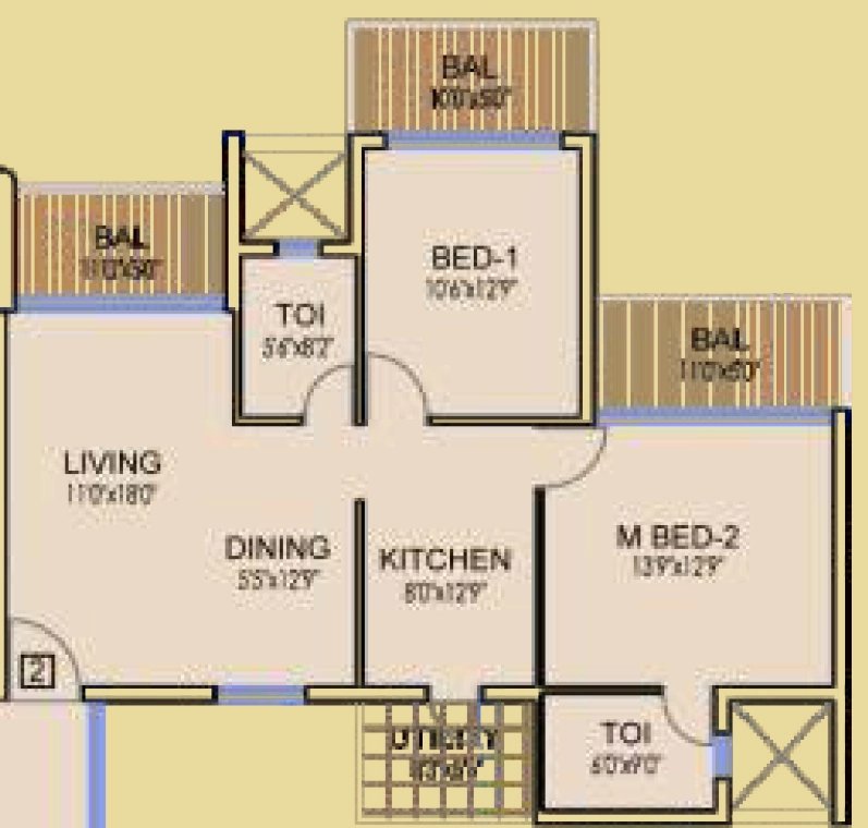2 BHK Flat in Dhoot Time Residency in Sector 63, Gurgaon - Image 918877
