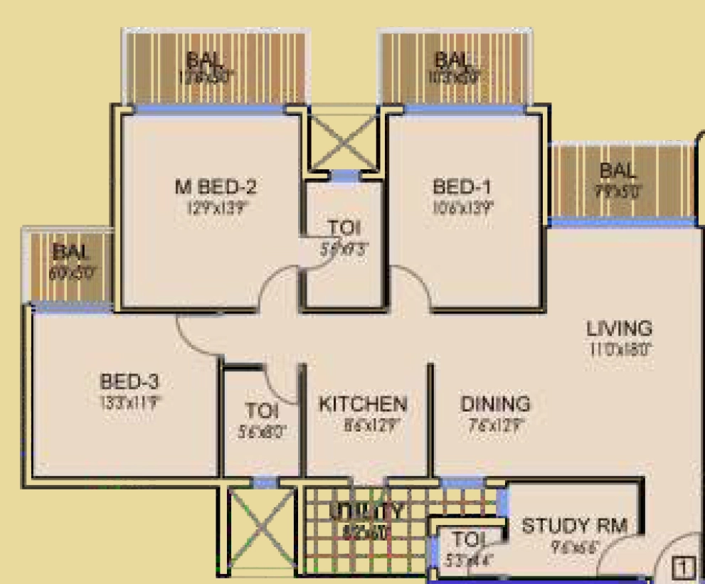 3 BHK Flat in Dhoot Time Residency in Sector 63, Gurgaon - Image 918880