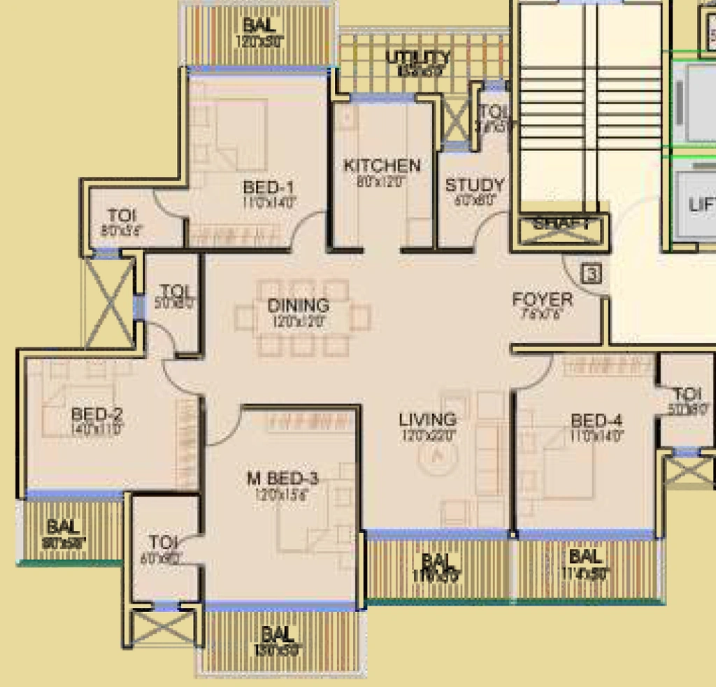 4 BHK Flat in Dhoot Time Residency in Sector 63, Gurgaon - Image 918882