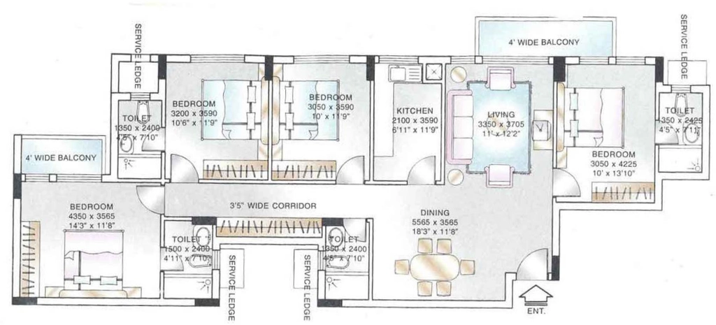 4 BHK Flat in DLF Belvedere Towers in DLF Phase 2, Gurgaon - Image 918885
