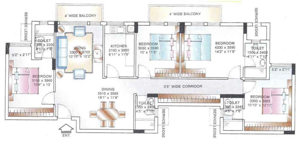 4 BHK Flat in DLF Belvedere Towers in DLF Phase 2, Gurgaon - Image 918886