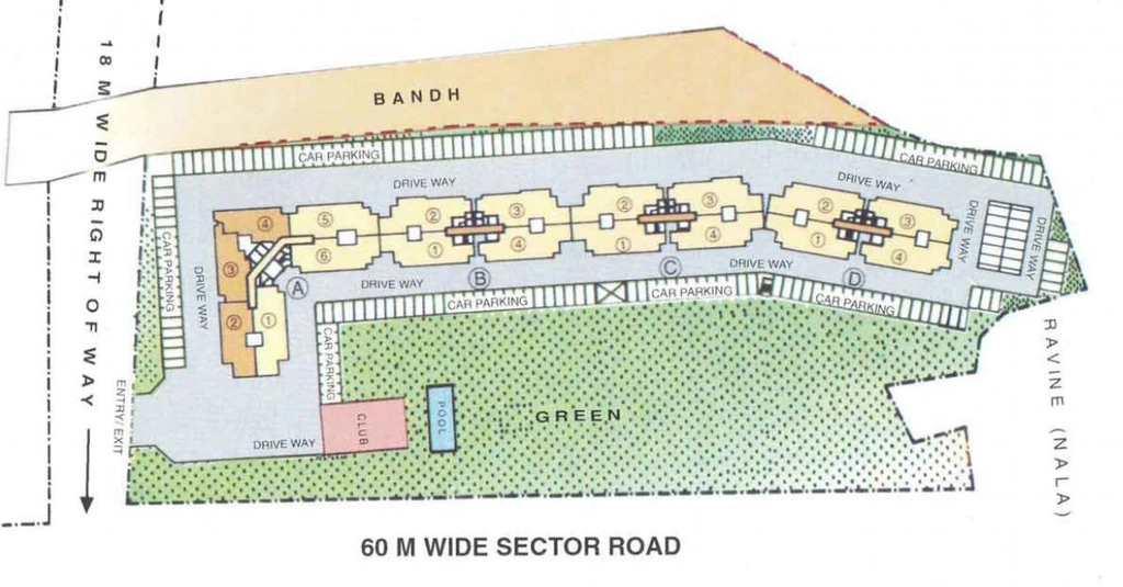 Master Plan of DLF Belvedere Towers in DLF Phase 2, Gurgaon - Image 405115