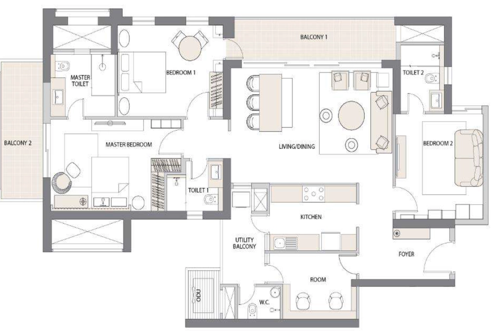 3 BHK Flat in Emaar Digihomes in Sector 62, Gurgaon - Image 918890