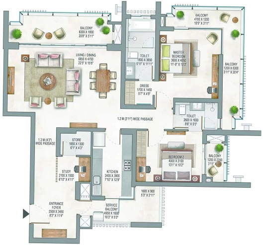 2 BHK Flat in Krisumi Waterside Residences The Forest Reserve in Sector 36 A, Gurgaon - Image 918896