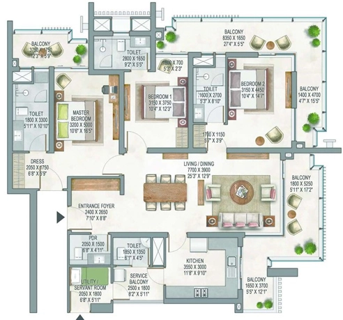 3 BHK Flat in Krisumi Waterside Residences The Forest Reserve in Sector 36 A, Gurgaon - Image 918898