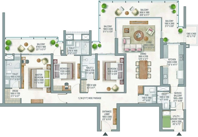 3 BHK Flat in Krisumi Waterside Residences The Forest Reserve in Sector 36 A, Gurgaon - Image 918899