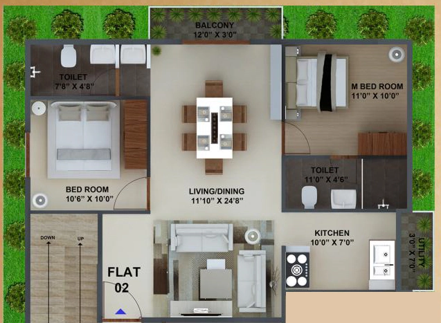2 BHK Flat in Tirumala Kare Gruham in Ulsoor, Bangalore - Image 918918