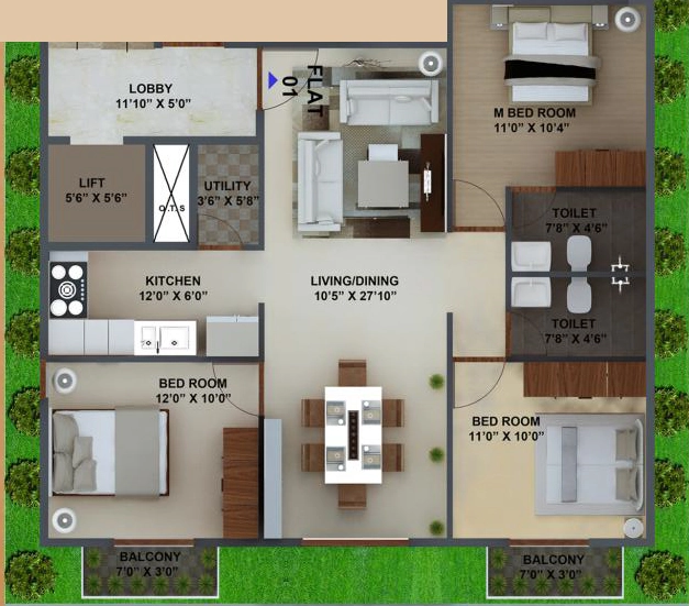 3 BHK Flat in Tirumala Kare Gruham in Ulsoor, Bangalore - Image 918919