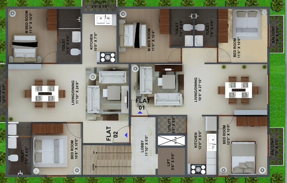 Floor Plan of Tirumala Kare Gruham in Ulsoor, Bangalore - Image 405169