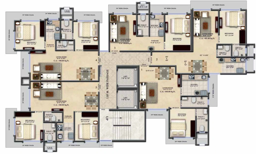 Floor Plan of Aasma Yashvi Regency in Girgaon, Mumbai - Image 405478