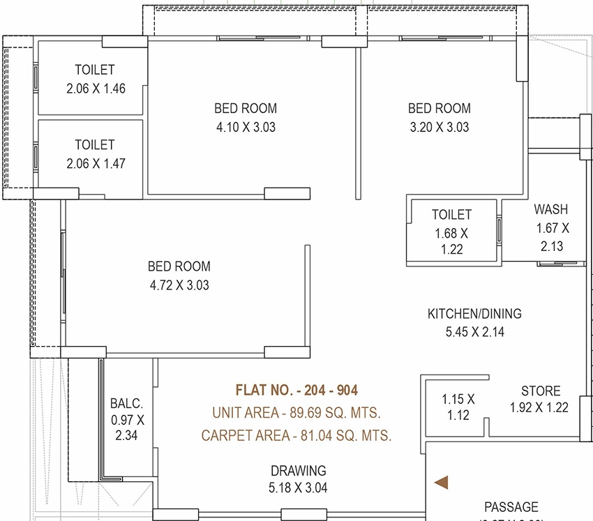 3 BHK Flat in RK Rewa Pearl in Shilaj, Ahmedabad - Image 918954