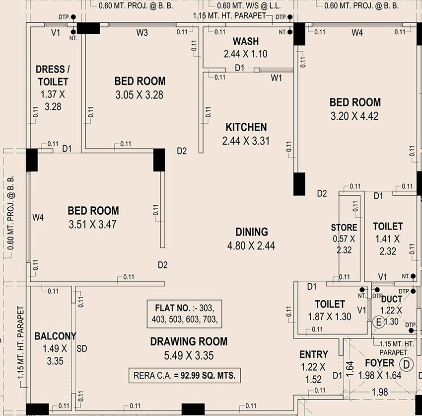 3 BHK Flat in Sapphire Swapneel Cielo in Naranpura, Ahmedabad - Image 918966