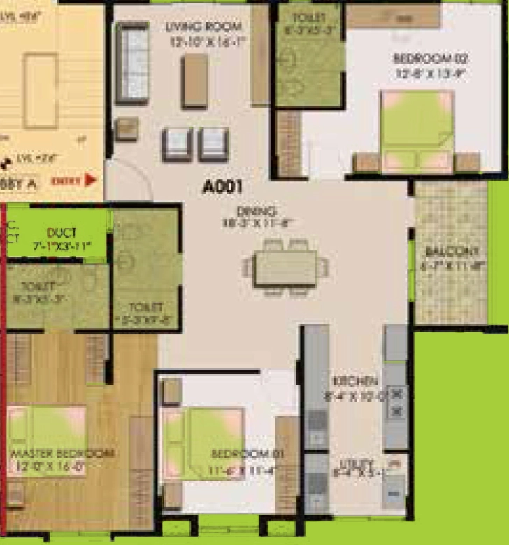 3 BHK Flat in Rainbow Kishore Glendale in Vajarahalli, Bangalore - Image 919012