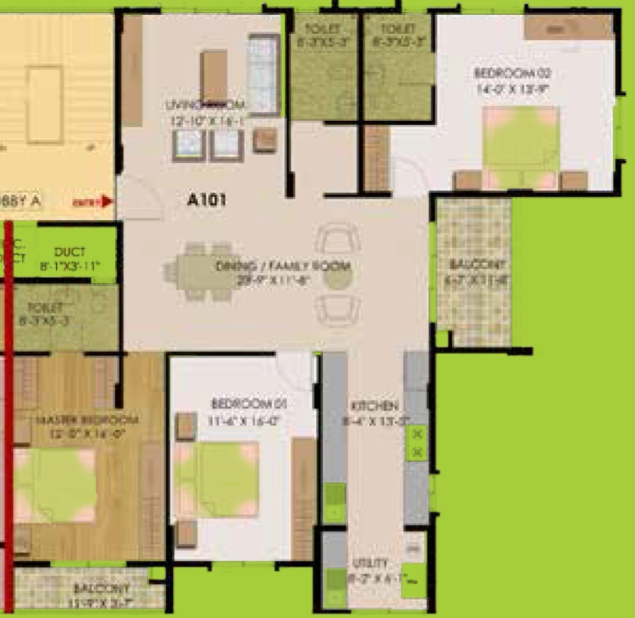 3 BHK Flat in Rainbow Kishore Glendale in Vajarahalli, Bangalore - Image 919013