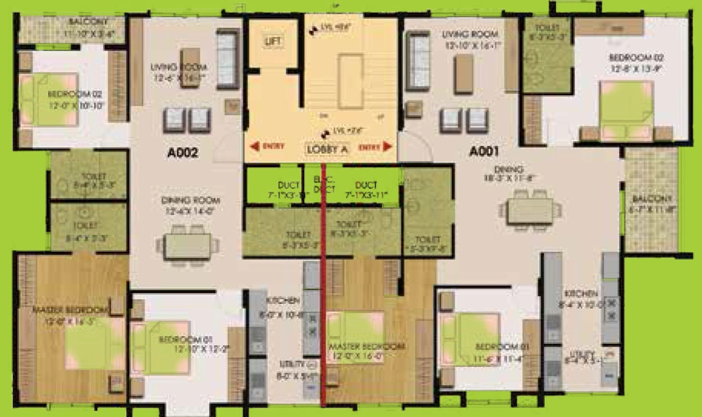Floor Plan of Rainbow Kishore Glendale in Vajarahalli, Bangalore - Image 405362