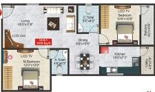 2 BHK Flat in Shivaganga Galaxy in Kanakapura Road, Bangalore - Image 919008