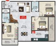3 BHK Flat in Shivaganga Galaxy in Kanakapura Road, Bangalore - Image 919009