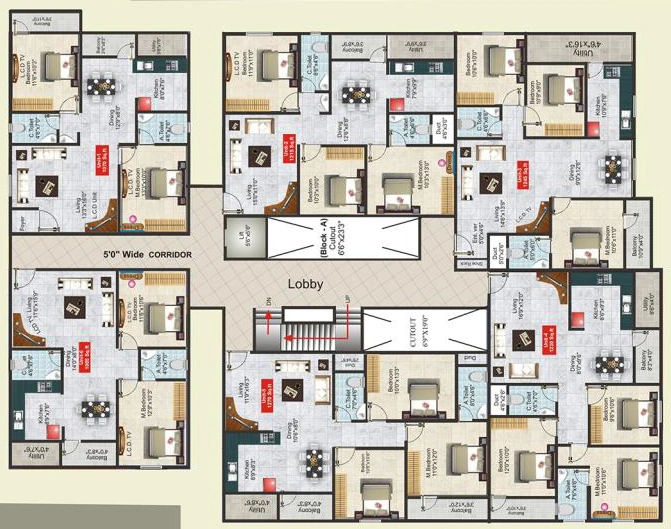 Floor Plan of Shivaganga Galaxy in Kanakapura Road, Bangalore - Image 405356