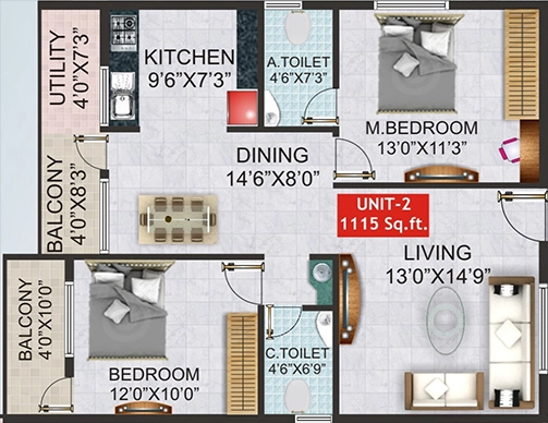 2 BHK Flat in Shivaganga Opal in JP Nagar, Bangalore - Image 919003