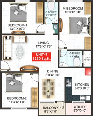 3 BHK Flat in Shivaganga Opal in JP Nagar, Bangalore - Image 919004