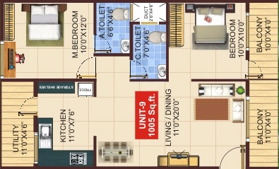 2 BHK Flat in Shivaganga Silverline in Kanakapura Road, Bangalore - Image 918996