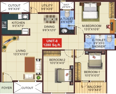 3 BHK Flat in Shivaganga Silverline in Kanakapura Road, Bangalore - Image 918998