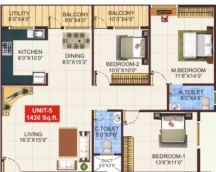 3 BHK Flat in Shivaganga Silverline in Kanakapura Road, Bangalore - Image 919000