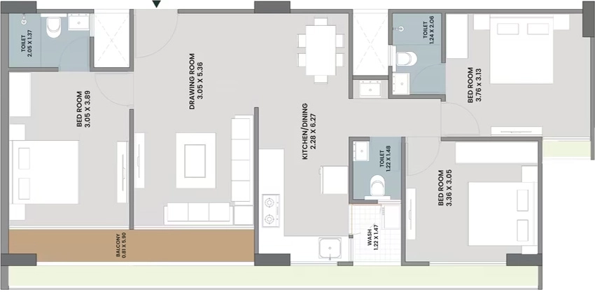3 BHK Flat in Sarvasva Abode in Bhadaj, Ahmedabad - Image 918973