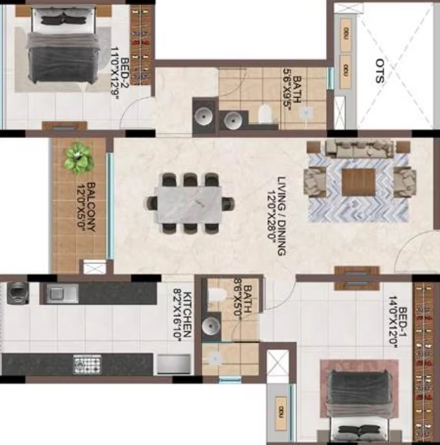 2 BHK Flat in Casagrand Holachennai in Sholinganallur, Chennai - Image 918989