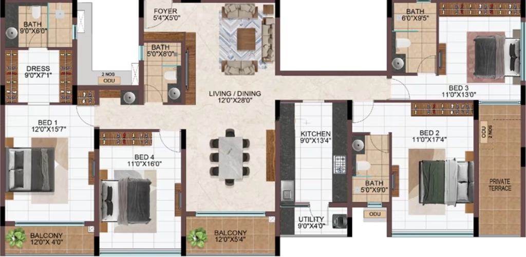 4 BHK Flat in Casagrand Holachennai in Sholinganallur, Chennai - Image 918993
