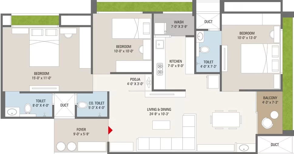 3 BHK Flat in Shivaan Serenity in Vaishnodevi Circle, Ahmedabad - Image 918992