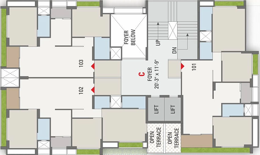 Floor Plan of Shivaan Serenity in Vaishnodevi Circle, Ahmedabad - Image 405337