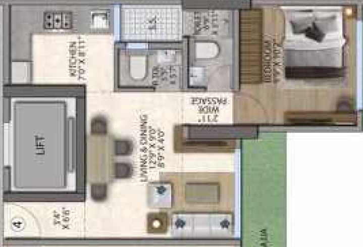1 BHK Flat in Aakash Sapphire in Mahim West, Mumbai - Image 919117