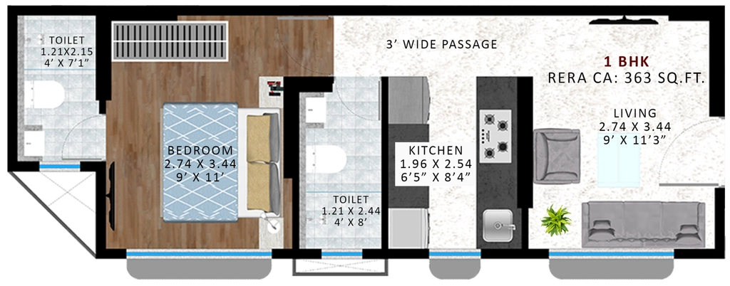 1 BHK Flat in Agrawals Phoenix in Bandra East, Mumbai - Image 919120